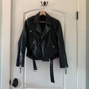 Black genuine leather jacket